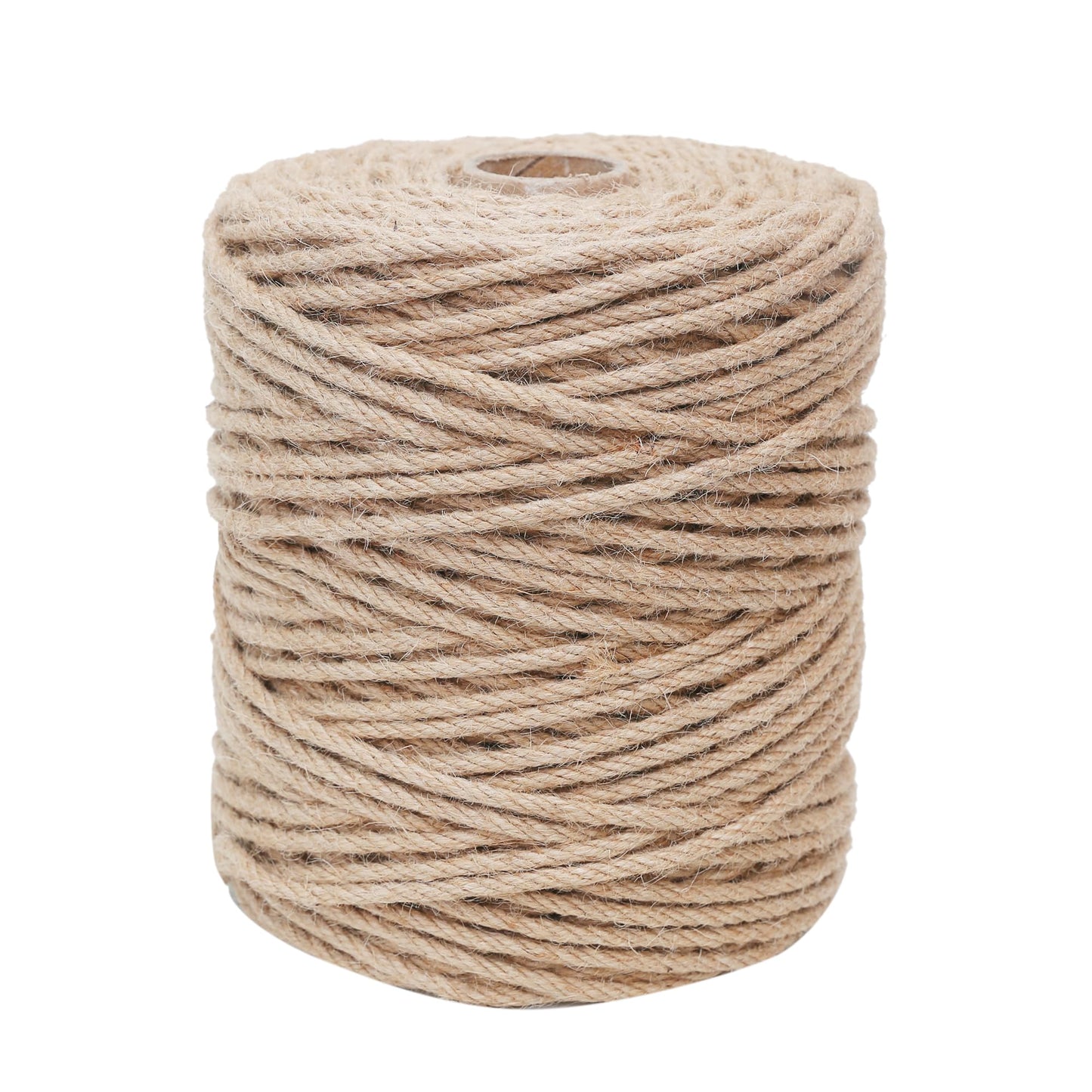 Natural Jute Twine 656ft 6mm,4Ply Twisted Thick Twine Rope Strong Jute String Roll for Crafts Gift Wrapping Gardening Home Decor Bundling Cat Scratching Post