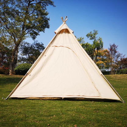 Latourreg 2 Person Outdoor Camping of 2M Canvas Camping Pyramid Tent Large Adult Teepee Pagoda Tent