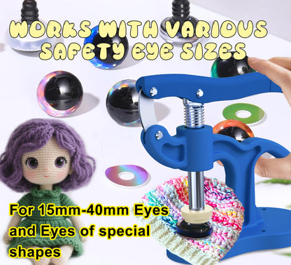GEOCCI Safety Eye Tool Large Size Safety Eye Install Tool for Amigurumi Crochet & Stuffed 5-45mm Animal Eyes Making Supplies Tool It is More Helpful for Large Special Safety Eyes（1PCS）