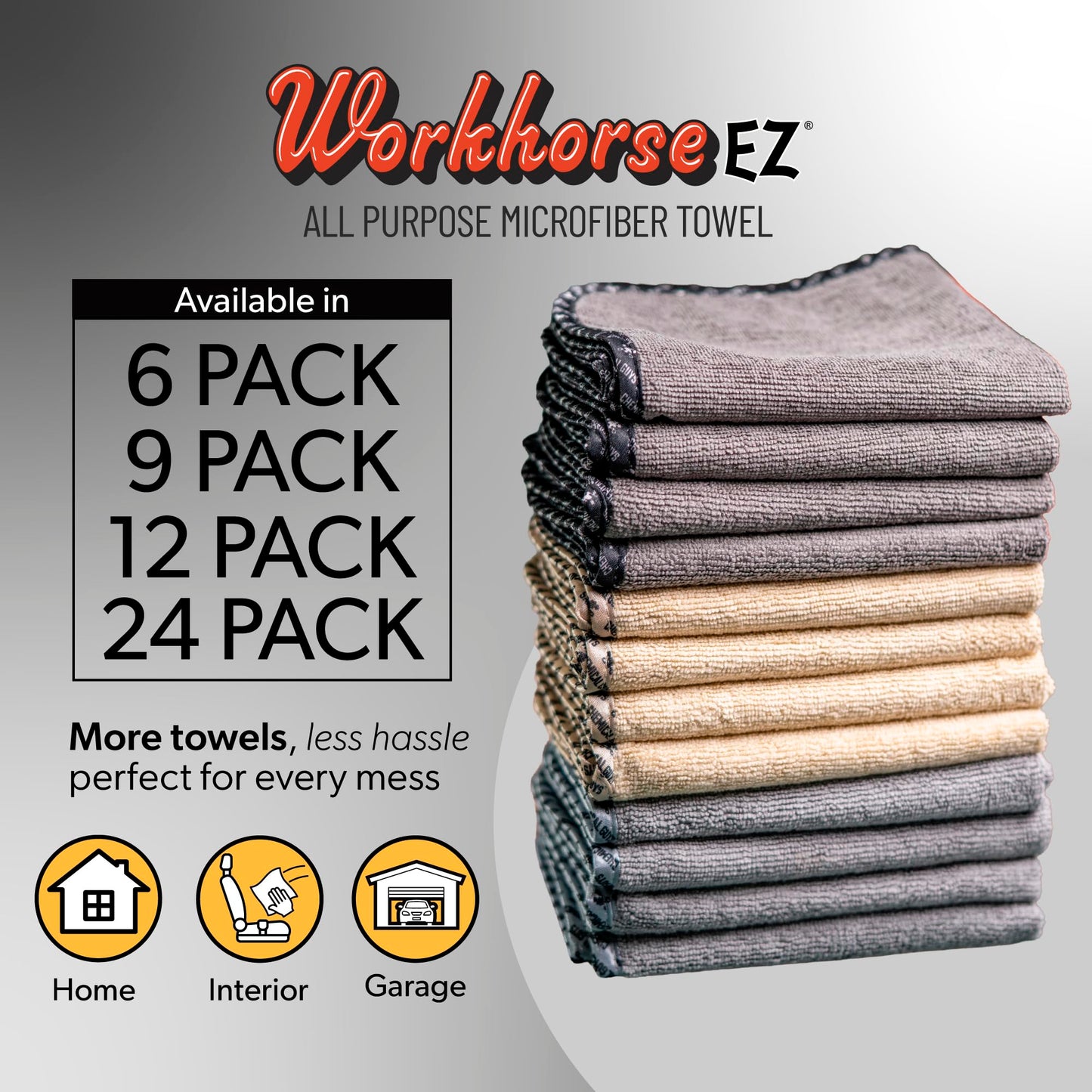 Chemical Guys Microfiber Towels for Cars Microfiber Cleaning Cloth Multi Color Drying Towels Car Detailing for Wash Interior and Glass, 14 x 12 Inch - 6 Pack