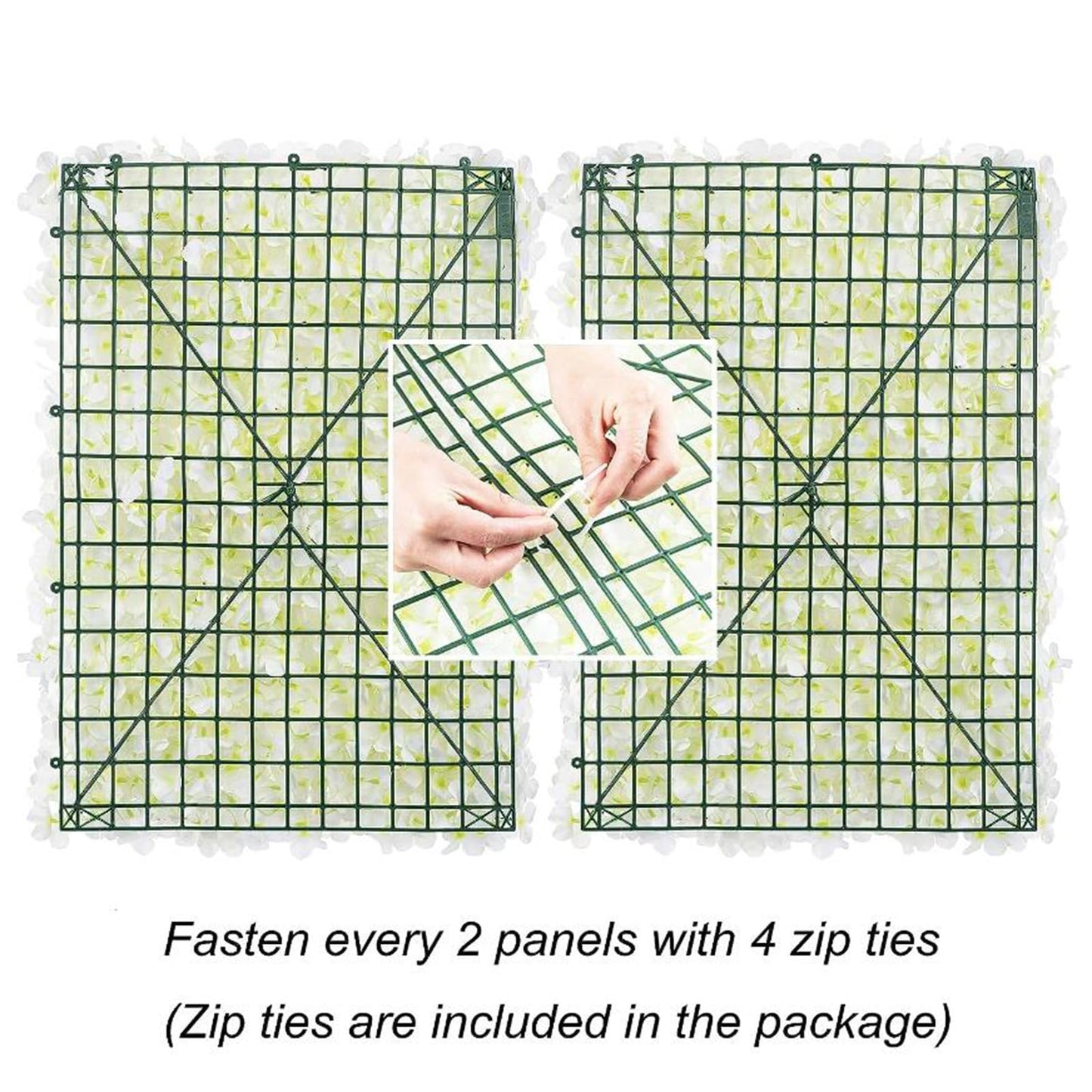 JIIPOREGJ Flower Panels Artificial Flowers Romantic Floral Backdrop Hedge Home Wedding Party Decor Background,Easy to Clean and Installation,12pcs