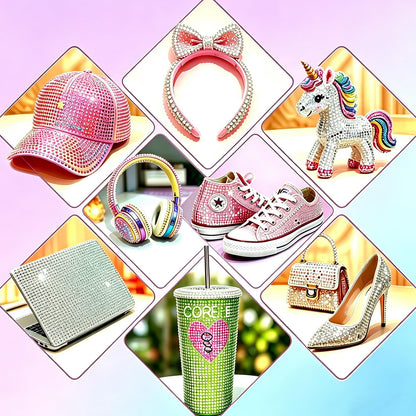 YLPARTCHER 34000PCS 28 Colors Jelly Resin Rhinestones Kit with 3Pcs B7000 Glue, 3mm Flatback Gems for Bedazzling Crafting, Multicolor Diamonds for Clothes Shoes Nail Art Diamond Painting Makeup DIY