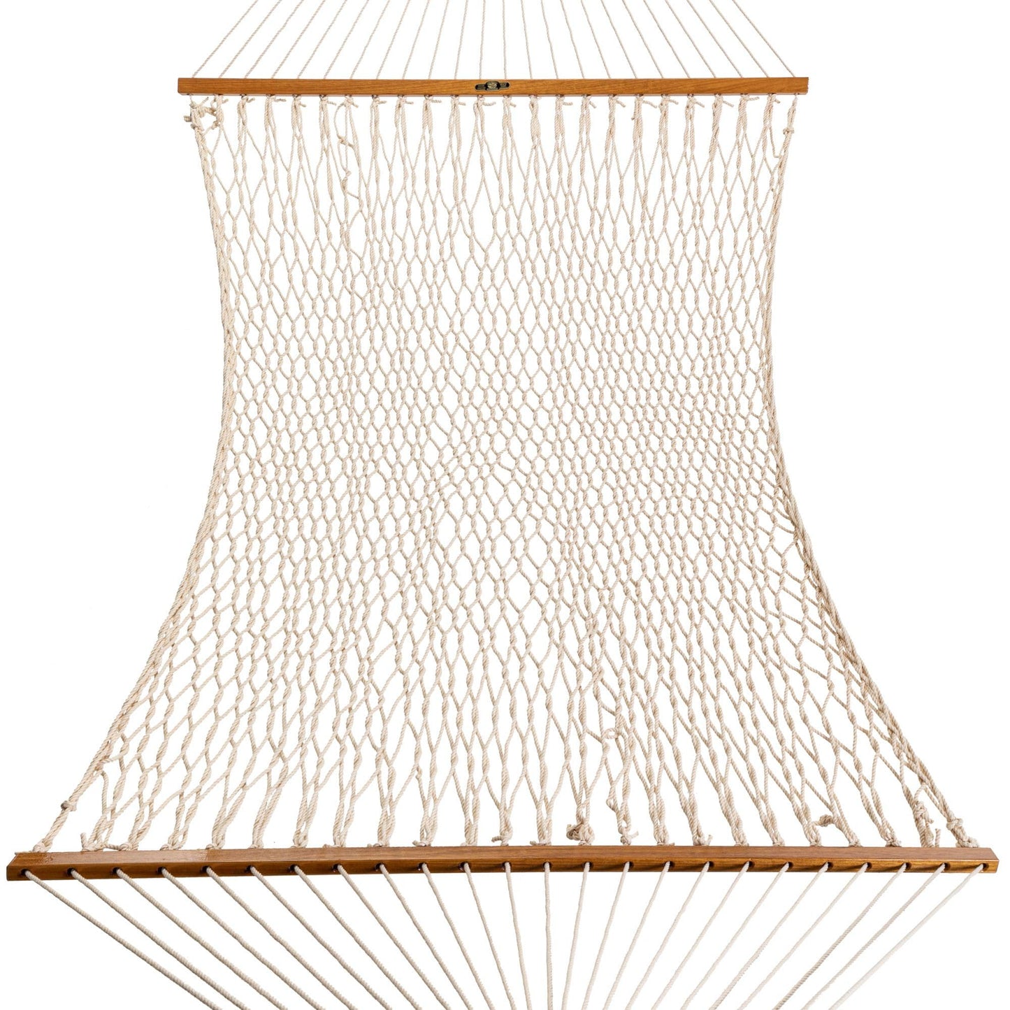 Original Pawleys Island Deluxe Oatmeal DuraCord Rope Hammock – 13 ft. x 60 in., 2-Person, 450 lb Capacity, Oak Spreader Bar, Zinc-Plated Hardware, Handcrafted in the USA