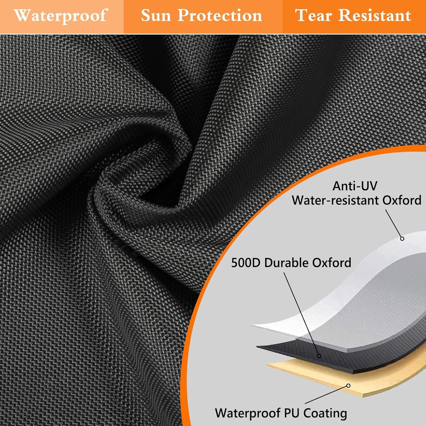 STARTWO Air Conditioner Cover for Outside Units, Durable Waterproof Square AC Cover with Windproof Buckles, Black