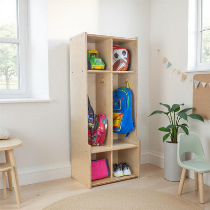 Contender 2-Section Coat Locker with Bench & Cubby Storage, Backpack Organizer, Coat Cubbies Storage for Kids & Toddlers, Ideal for Home, School, Office
