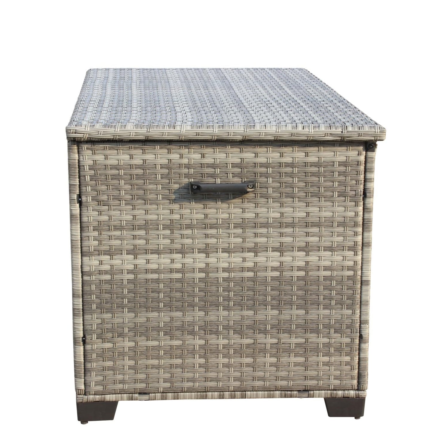 Geelife Wicker Patio Furniture Storage Box Grey
