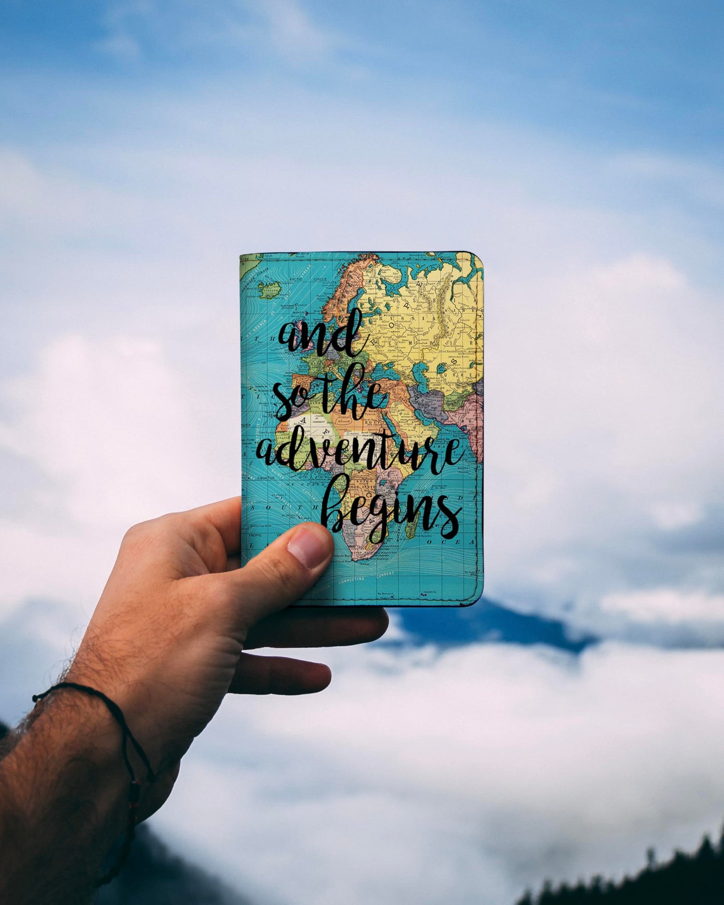RFID Passport Holder Travel Wallet - And So The Adventure Begins (Not Customized)