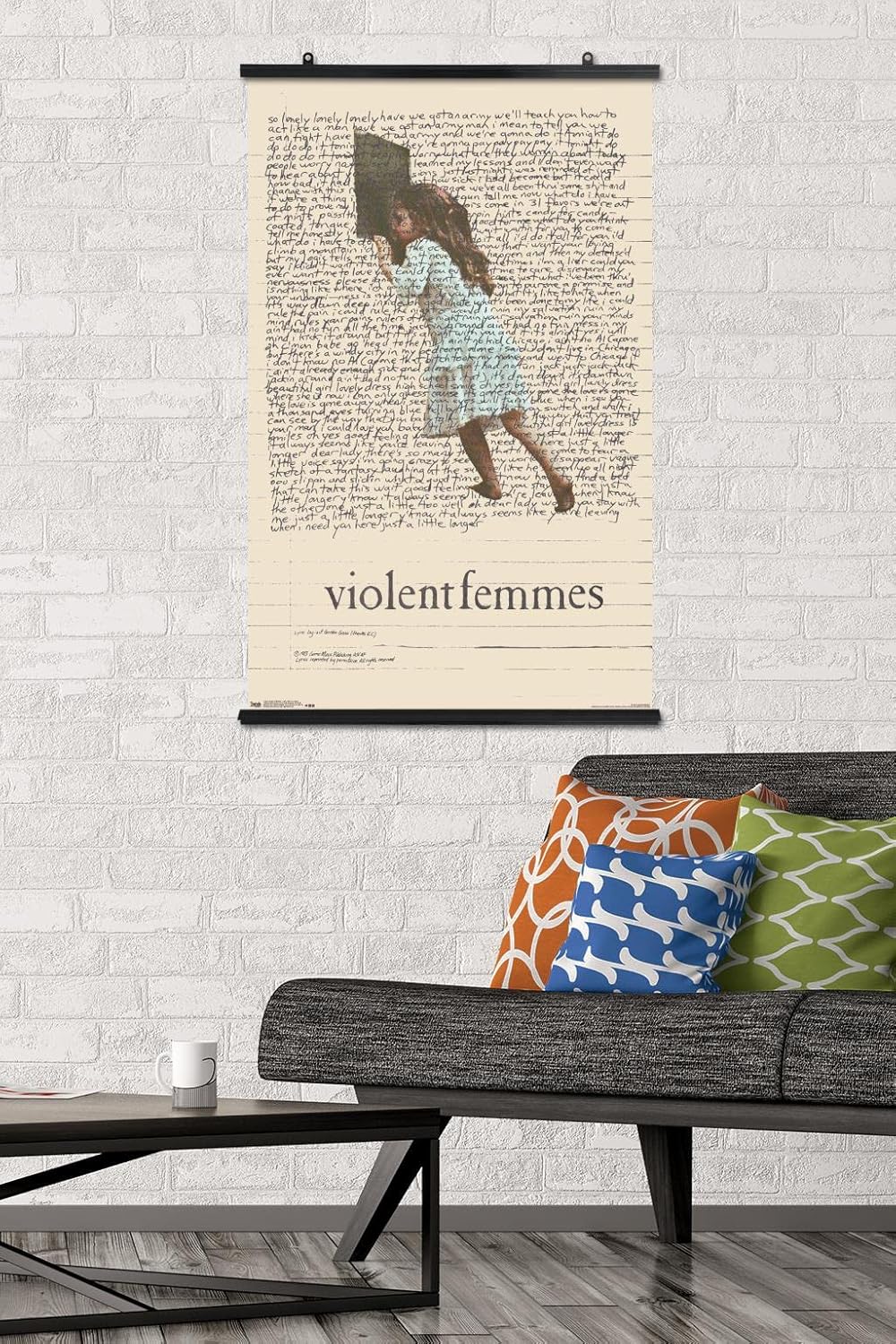 Trends International Violent Femmes Lyric Girl Tea Towel Wall Poster, 22.375" x 34", Premium Poster & Clip Bundle
