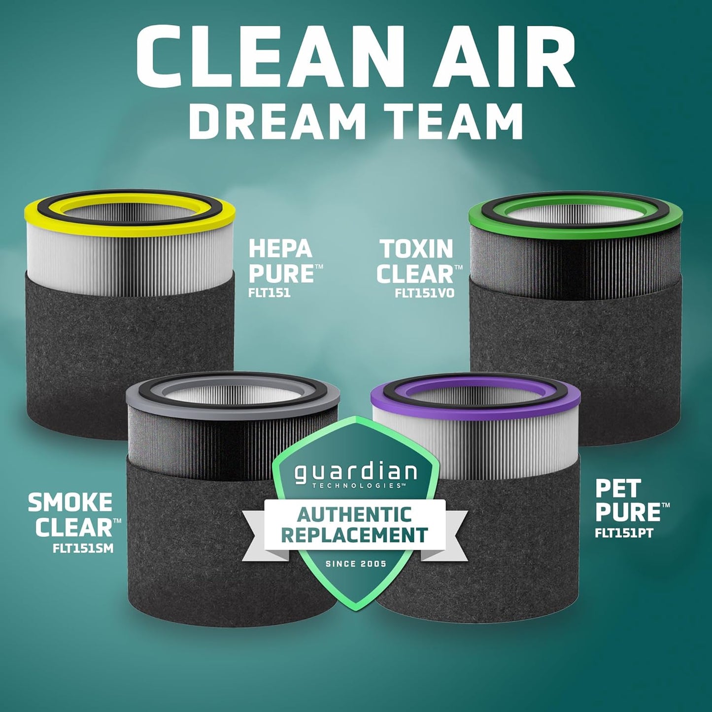GermGuardian FLT15CB4 Carbon Filter Replacements for AC151 and AirSafe Series Air Purifier, 4-Pack