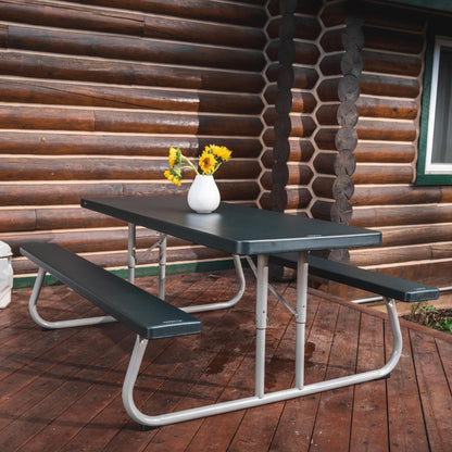 LIFETIME 6-Foot Classic Folding Picnic Table, Seats 8, Green