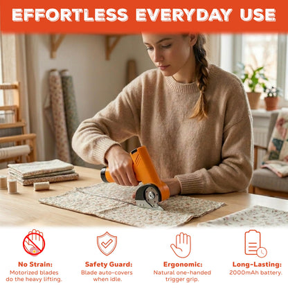 NEXFORGE Cordless Electric Box Cutter for Cardboard - Rechargeable Rotary Cardboard Cutter - Compact Electric Cutting Tool with 2000mAh Battery and Safety Guard