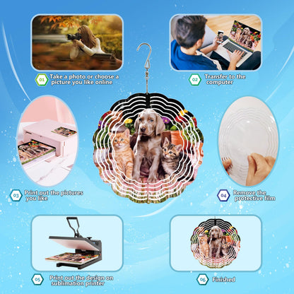 10 Pack 10 Inch Sublimation Wind Spinner Blanks Aluminum Wind Spinner Sublimation Blanks 10 Inch for Indoor and Outdoor Ornaments