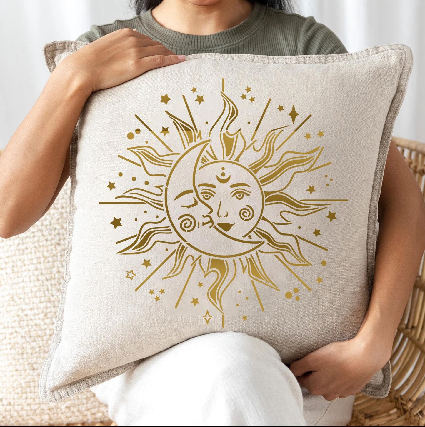 Star Stencils for Painting Moon Stencil Reusable Sun Clouds Stencils for Wood Furniture Fabric Walls