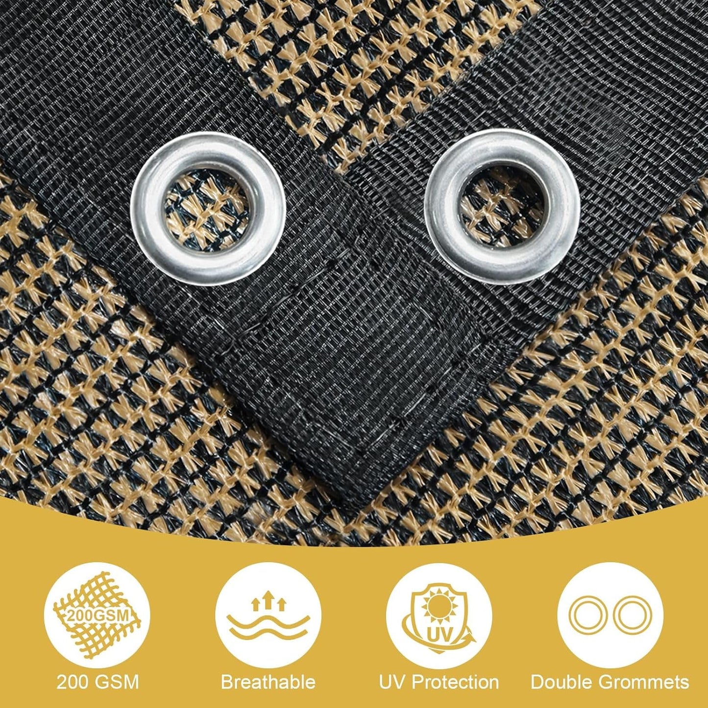 Shade&Beyond 90% Sun Shade Cloth - 8' X 12' Pergola Canopy with Grommets | Mocha Mesh Tarp for Outdoor Spaces