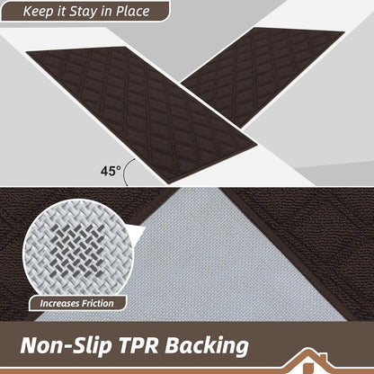 BEQHAUSE Dirt Trapper Door Mat - Non-Slip, Washable, Absorbent Entrance Mat | 20" x 32", Brown