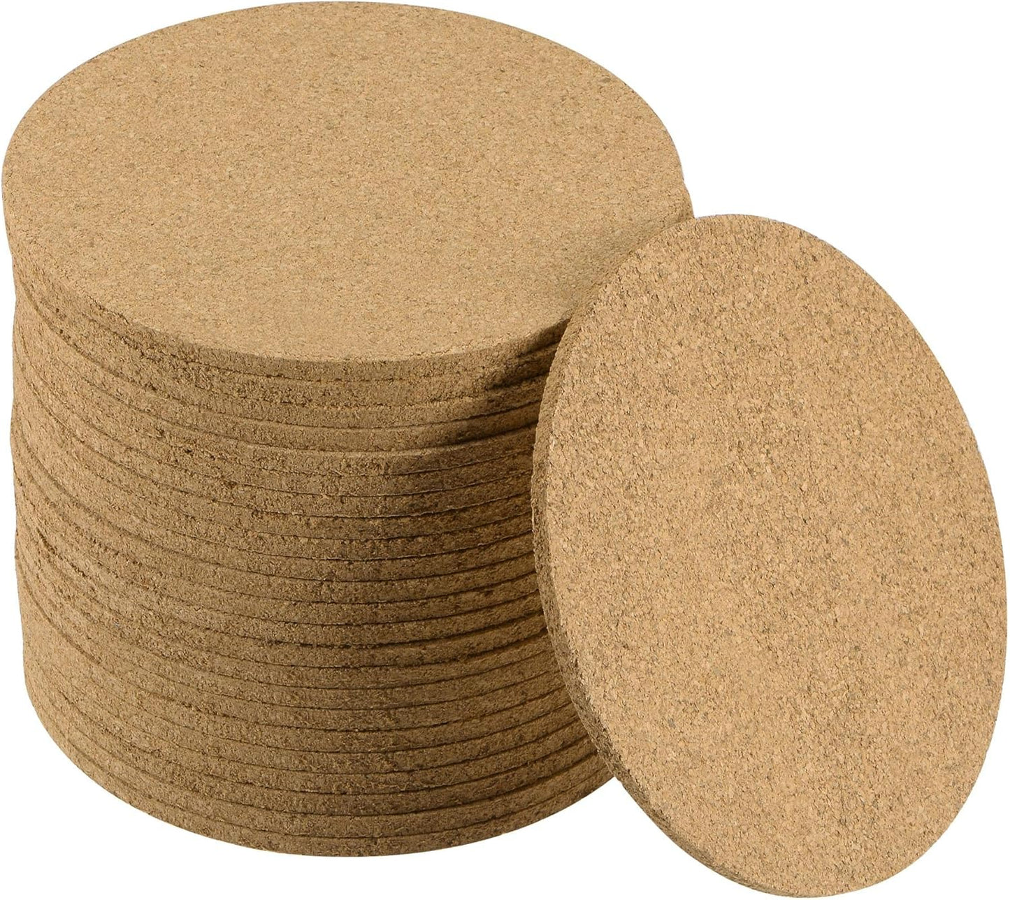 uxcell Cork Coasters, Wooden Trivet Drinks Mats, Round 4.7 Inch Diameter, 0.16 Inch Thick for Home Bar Kitchen (Pack of