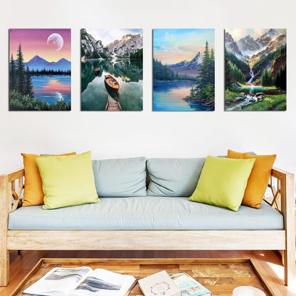 Lanzeyo Diamond Painting Kits for Adults, Landscape Diamond Art Kits, Diamond Dots Kits, Gem Art for Living Room Wall Art (Landscape)