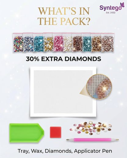 Syntego Diamond Painting Kits for Adults, 5D Diamond Art Kit, Relaxing Craft Kit, DIY Wall Decor, Gem Painting