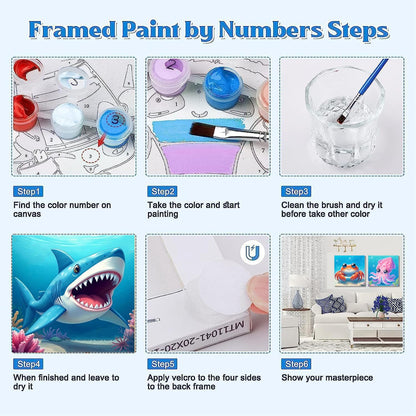 Mrnsiet 4 Pack Framed Paint by Numbers Kit for Kids, Cute Animals Paint by Numbers for Kids Ages 8-12, DIY Acrylic Oil Painting Drawing Kit for Children Beginner 8x8 Inch