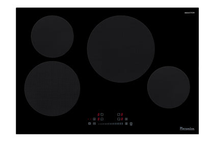 Rangaire RCI301S 30" Induction Cooktop, 8100W, 4 Burners, Built-in Stove Top, Booster & Timer, 9 Power Levels, Slide Touch Control, Child Safety Lock, 240V Hard Wire, Ceramic Surface