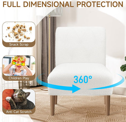 XIAROGEE Armless Armless 1) Teddy Wool Accent Chair Cover Heavy-duty Soft Plush Chair Slipcover Accent Chairs Covers