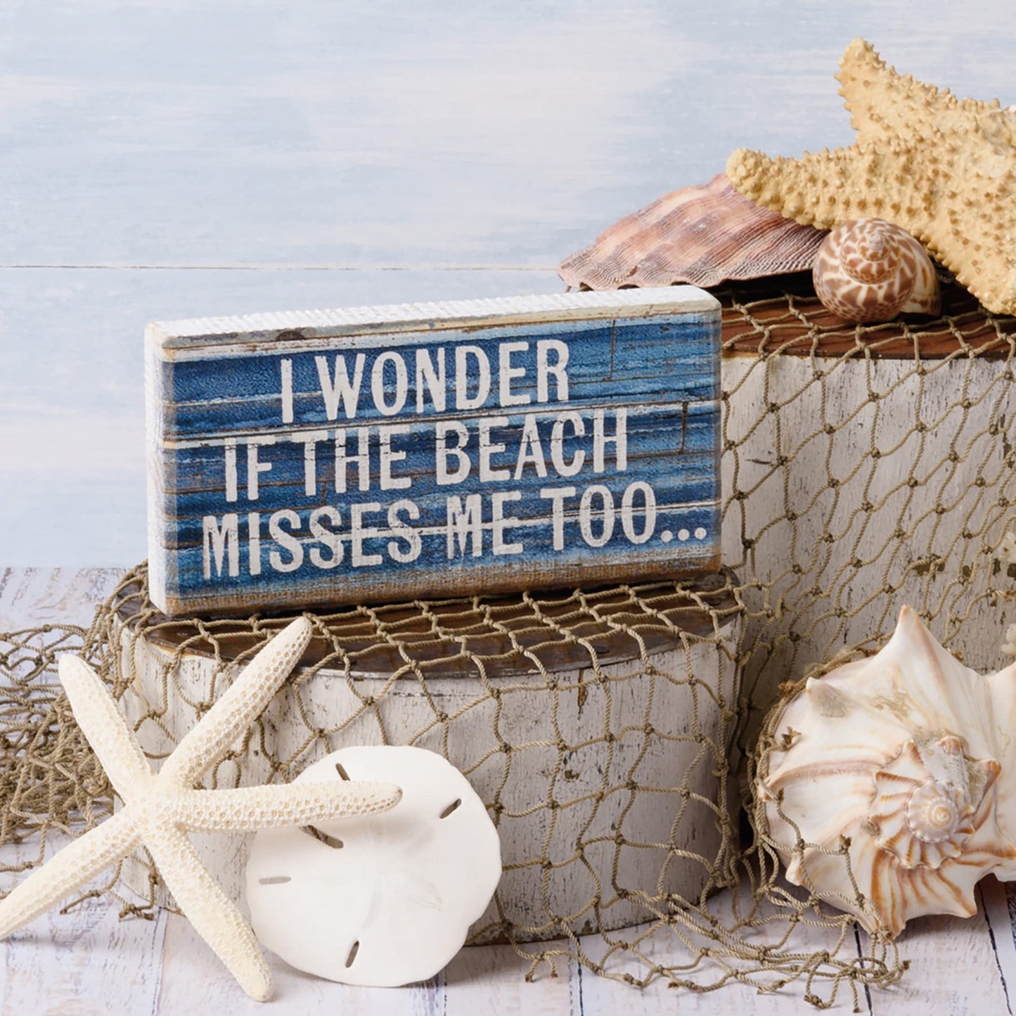 Primitives by Kathy Home Décor Sign - I Wonder if the Beach Misses Me Too Block Sign