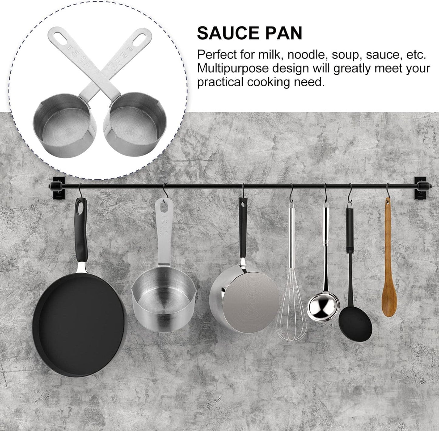 Noodles Cooker Pot, Stainless Steel Saucepan with Dual Pour Spout for Kitchen
