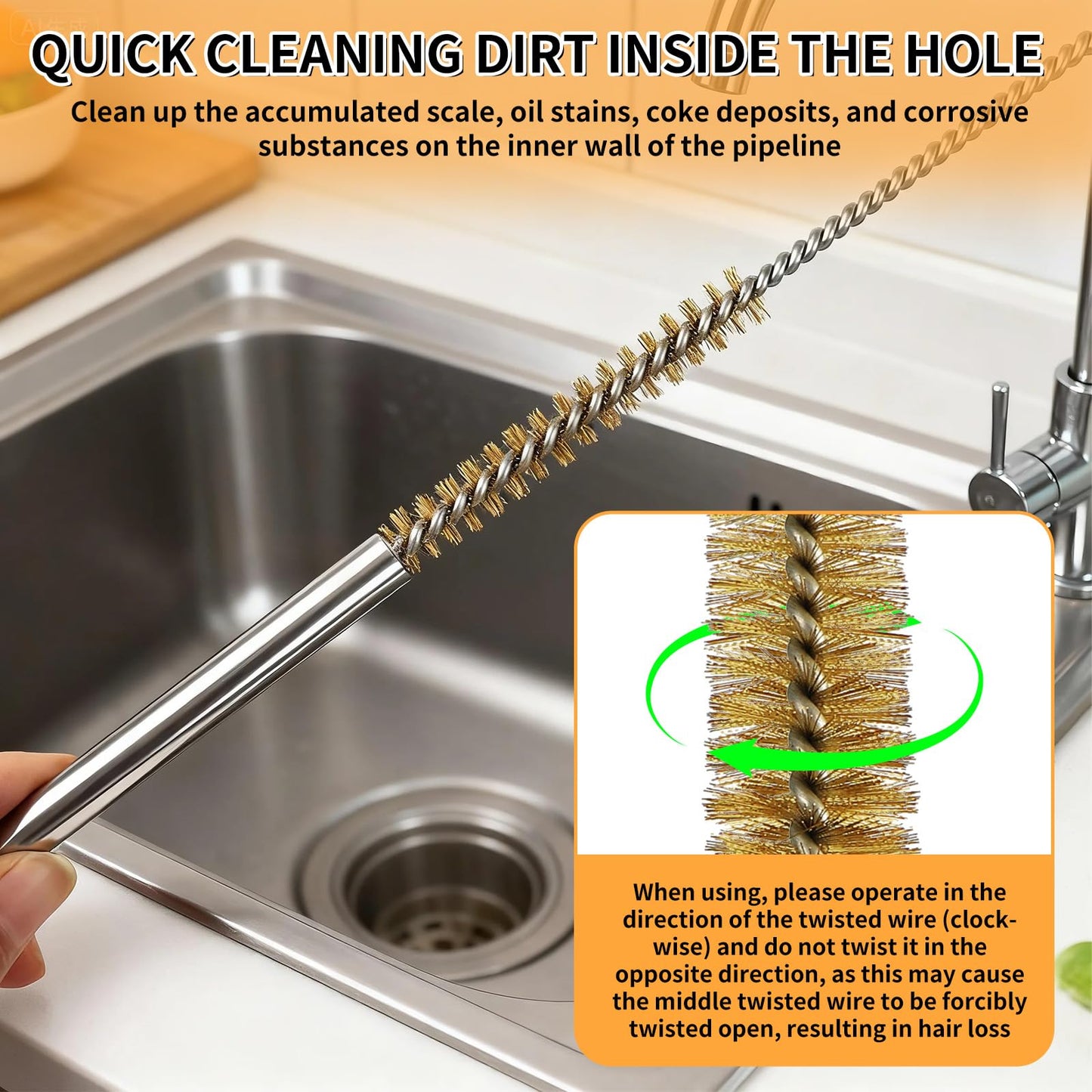 14pcs Brass Wire Brush Stainless Steel Wire Brushes Bottle Brush Set, 12" Round Wire Brushes, Tube Cleaning Brush for Pipe, Tube, Auto Parts, Bottles (6mm/8mm/10mm/12mm/15mm/20mm/22mm)