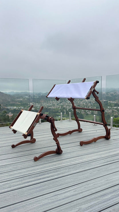 W-Stands Frame Set-3 for Cross Stitching with Side Bars and Scroll Rods (12", 23.75", 35.5") - Premium Wooden Frames for Embroidery and Needlework