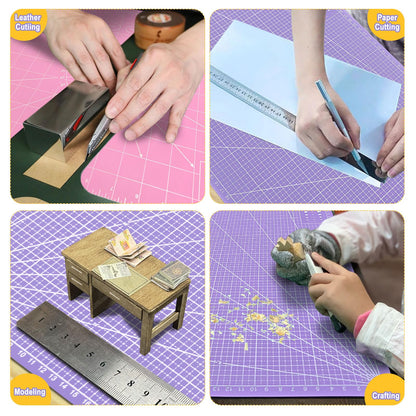 5 PCS Self Healing Cutting Mat 12" x 18": Sewing Rotary Cutting Mat for Crafts and Fabric Sewing Scrapbooking Quilting and Precision Cutting (5, Green)