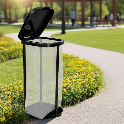 UUFCTY Collapsible Trash Bag Holder Portable Garbage Bin Holder Stand for Kitchen Outside High Capacity Plastic Outdoor
