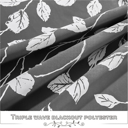 KGORGE Blackout Curtains - Thermal Insulated Soundproof Drapes for Living Room, Grey, 2 Pieces