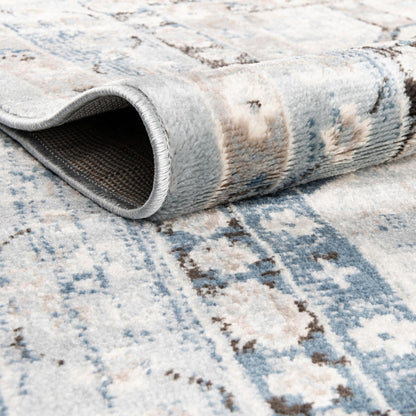 Unique Loom Charlotte Collection Area Rug - Quail (10' x 13' Rectangle Aqua Blue/Gray)