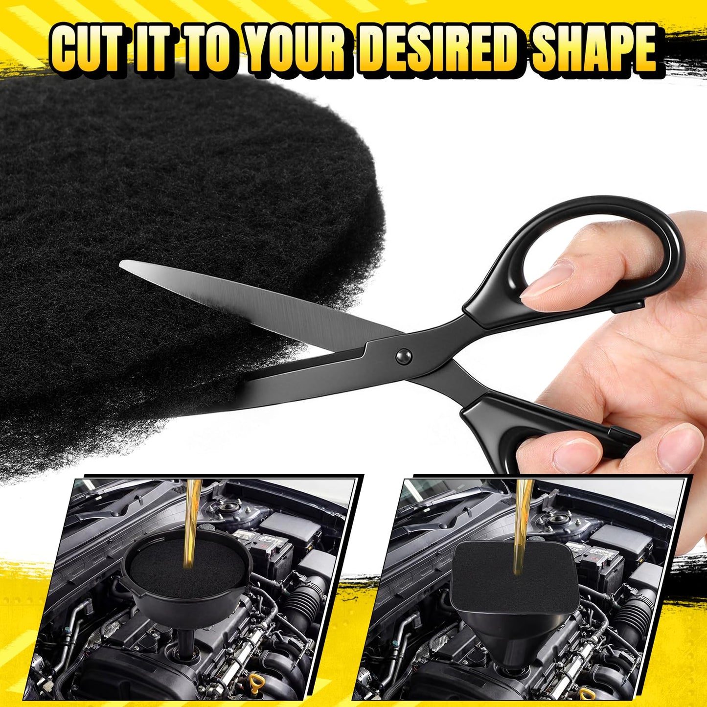 Tallew 6 Pack 15'' Oil Drain Splash Pad Round Anti-Splash Oil Splash Pad, Universal Car Fluid Change Mat Fits Most Drains and Transmission Pans, for Mechanics and Automotive Techs, Black
