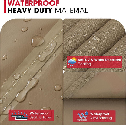 Unicook 55-Inch Heavy Duty Waterproof Grill Cover - All-Season Protection for Weber & Charbroil Grills | Neutral Taupe