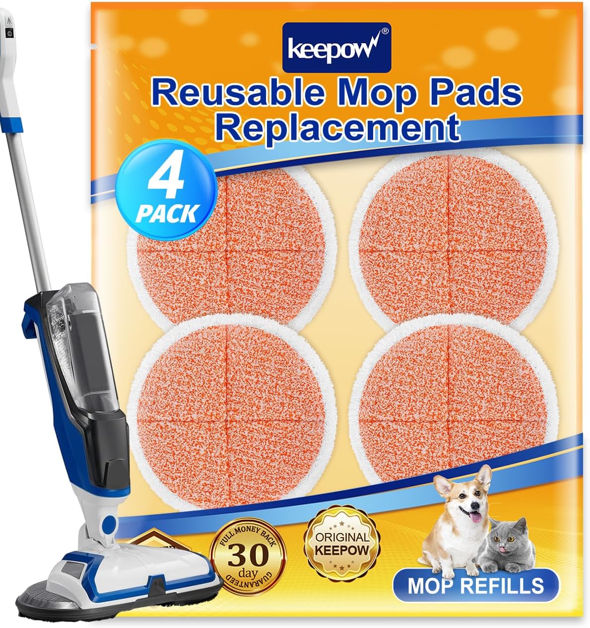 2039 20399, 2039A, 2307, 2315A, 23157, 2124, 20393 (4 Pack) KEEPOW Spinwave Replacement Pads Compatible with Bissell