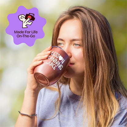 KLUBI Teacher Birthday Gifts for Women, Lesson Planning Juice Wine Tumbler 12oz with Lid