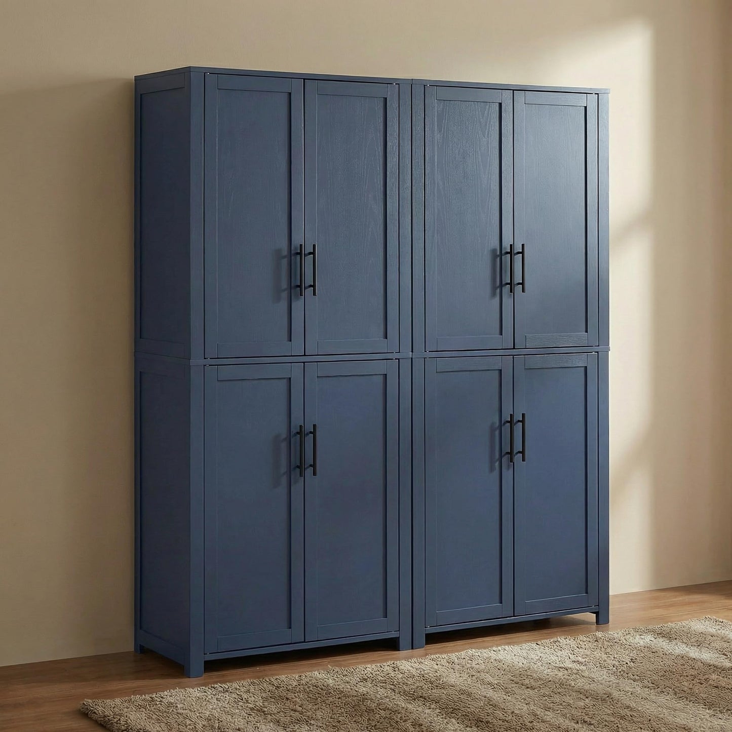 Casaphoria Kitchen Pantry Cabinet, 67" Tall Freestanding Kitchen Cabinet with 4 Adjustable Shelves, 28" W Storage Cabinet for Kitchen Pantry Organization (Navy Blue, Single)