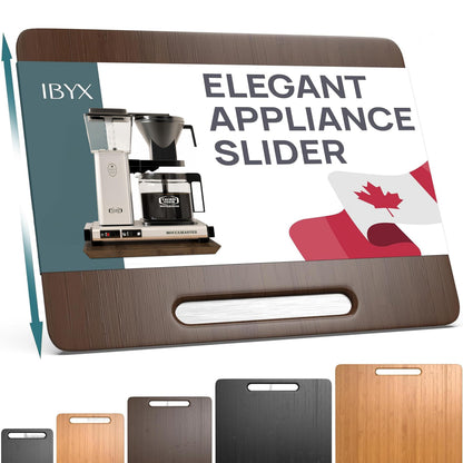 Ibyx Elegant Round Sliding Tray for Your Pressure Cooker, Air Fryer & Heavy Kitchen Appliances - Sturdy, Slides Easily from Under The Cabinet (Natural, 13”)