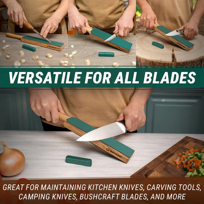 BeaverCraft Wood Carving Kit for Beginners S15 with Detail Chip Sloyd Whittling Knives, Dual-Sided Leather Strop Kit for Knife Sharpening LS6P1, Cut Resistant Gloves Level 5 for Woodworking Food Prep