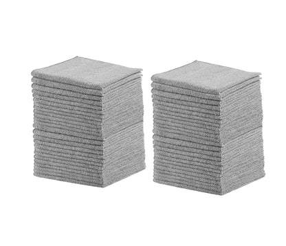 Rubbermaid All Purpose Microfiber Cleaning Cloth Towels, 50 Pack, 12"x12", Non-Scratch, Reusable/Washable for Cleaning/Wiping/Polishing for Home/Kitchen/Car