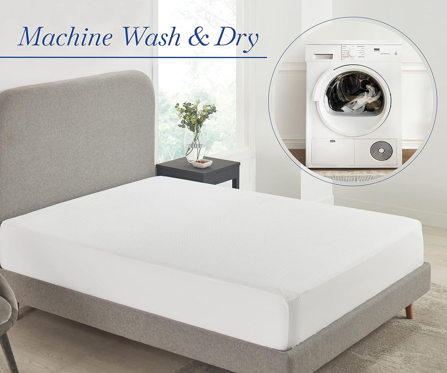 California Design Den Premium Waterproof Mattress Protector for Full Size Bed, Soft Cooling Noiseless