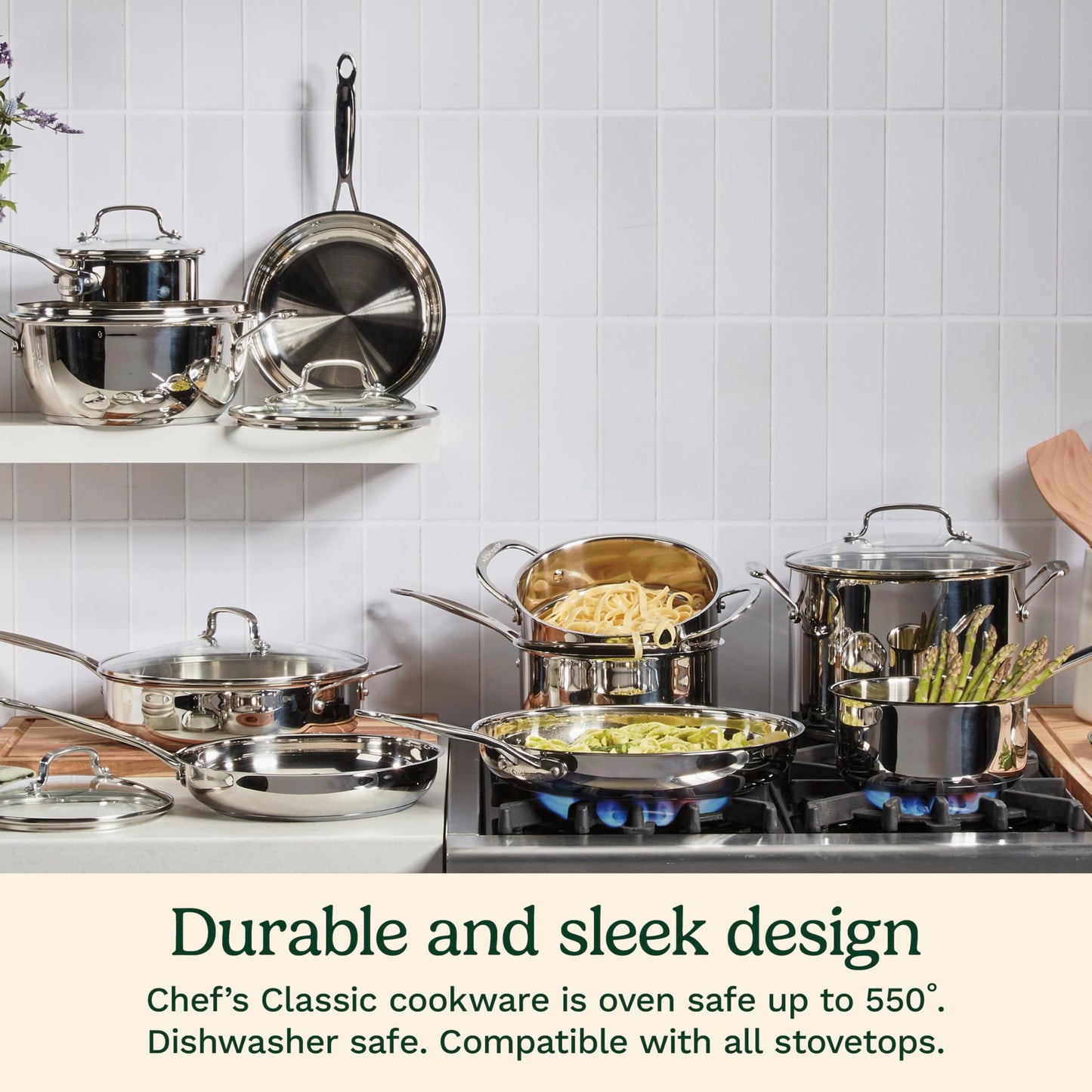 Cuisinart 766S-22 6 Qt. Stainless Steel Pasta Pot w/Straining Cover Chef's-Classic-Stainless-Cookware-Collection, 6-Quart