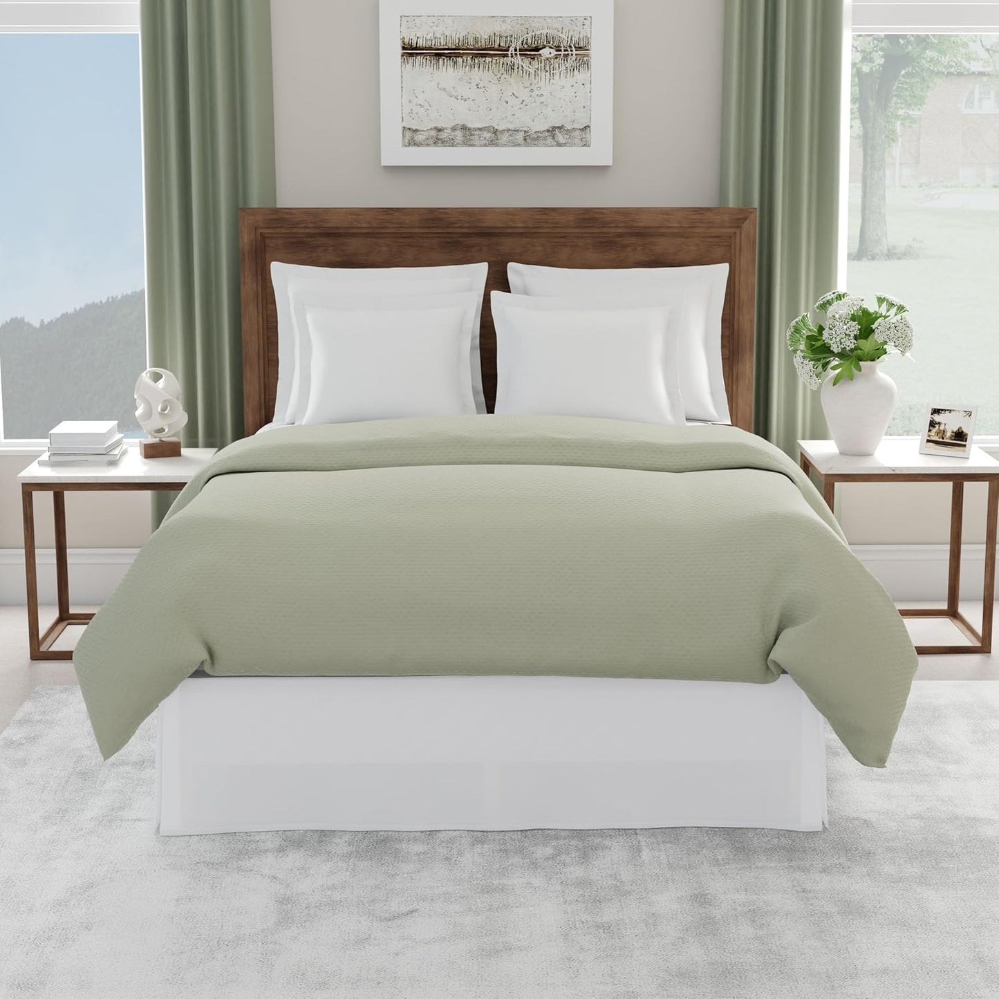 TodaysHome Microfiber Classic Tailored Bed Skirt Dust Ruffle, Queen, White - TOH25014WHIT03
