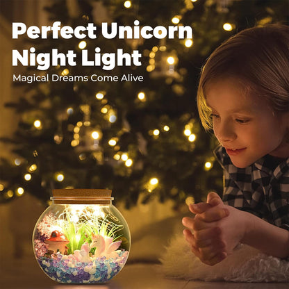 Unicorn Gifts for Girls - Light up Unicorn Terrarium Kit for Kids - DIY Unicorn Arts & Crafts Toy - Birthday Gifts for Kids Age 5 6 7 8-12 Year Old Girl Gift