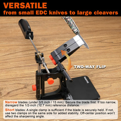 SHARPAL 202H Precision Knife Sharpening System–Adjustable Angle 10–35° Knife Sharpener Kit with 7 Abrasives (Diamond 220/325/600/1000, Whetstone 3000/6000, Leather Strop), Premium Fathers Day Gift