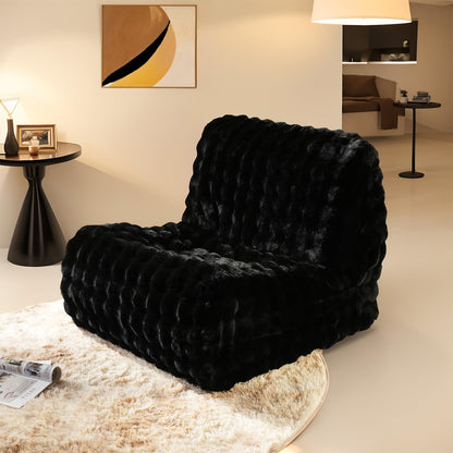 Bean Bag Chair Togo Sofa - Lazy Floor Sofa Couch for Adults,Faux Fur Fireside Chair Menmory Foam Bean Bags Lounger,Beanbag Corner Sofa for Bedroom,Living Room,Lounge,Salon (Black)