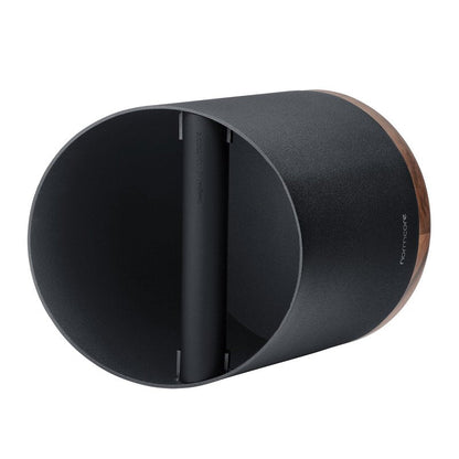 Normcore Espresso Knock Box - 1.8L Capacity, Holds 40–45 Pucks - Heavy-Duty Stainless Steel Coffee Grounds Bin with Removable Knock Bar and Walnut Non-Slip Base, Black