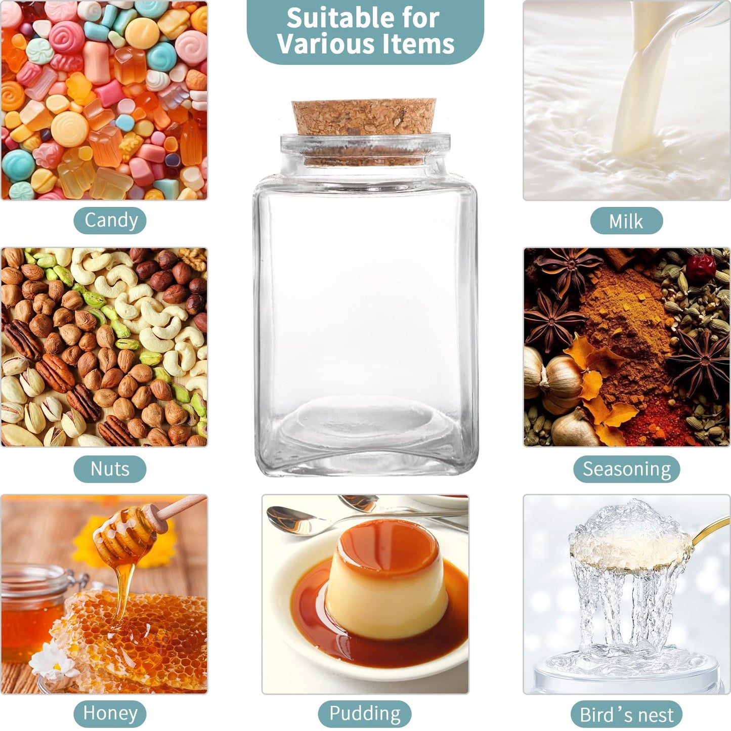 ELAORY 12 Pack Small Glass Jars With Lids, 3.4 oz Mini Bottles With Cork, Twine and Labels for Favors, DIY Crafts, Candy, Potion