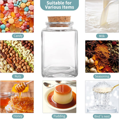 ELAORY 12 Pack Small Glass Jars With Lids, 3.4 oz Mini Bottles With Cork, Twine and Labels for Favors, DIY Crafts, Candy, Potion